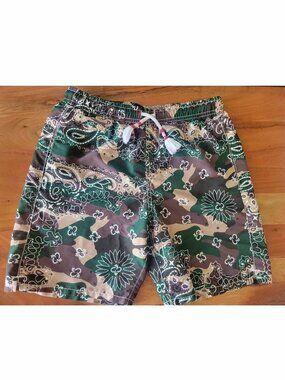 MC2 Saint Barth Camouflage Caprese Swim Shorts Bandana Print Luxury Boys 12Y.